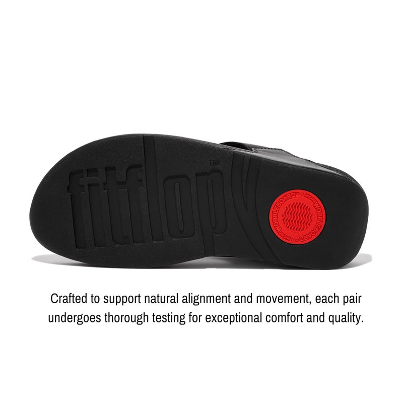 FitFlop صنادل فيت فلوب لولو الجلدية برباط بين الأصابع، اللون: أسود، الحجم: 10 (I88-001-080) - Image 4